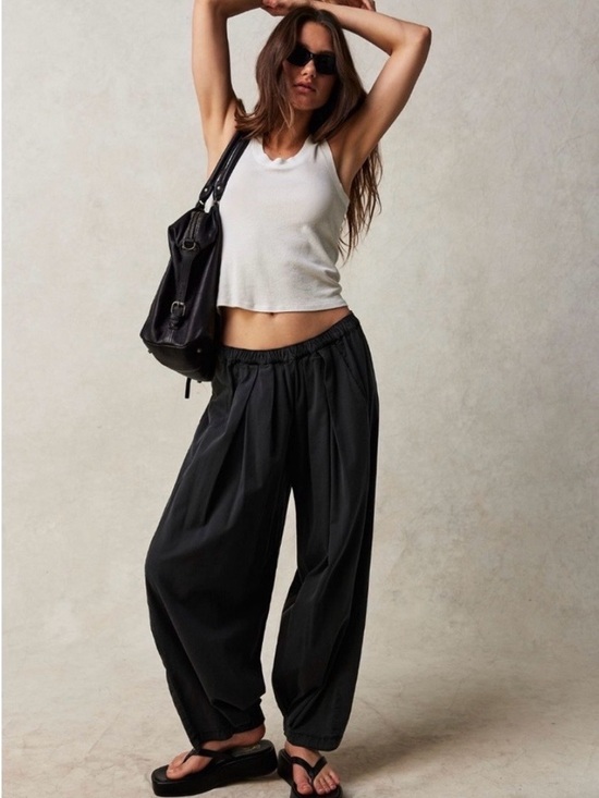 Free People Pants - Free People To The Sky Parachute Pants Size Small Color Black